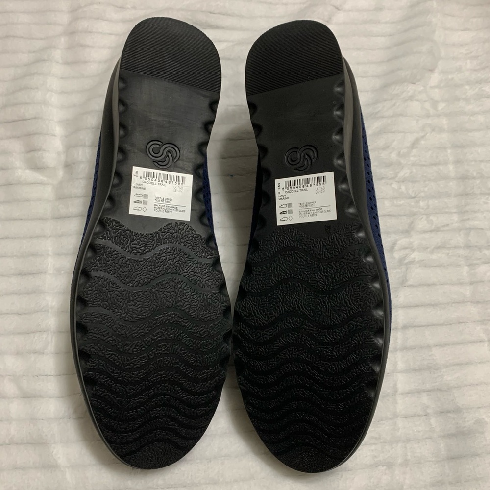 Clarks Cloudsteppers Caddell Trail Platform Size 10 M Navy Blue Suede Shoes - Picture 4 of 12
